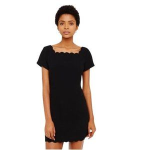Club Monaco Black Scalloped Crepe Dress Size 6